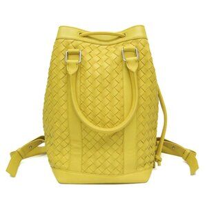 BOTTEGA VENETA Yellow Leather Intrecciato Backpack